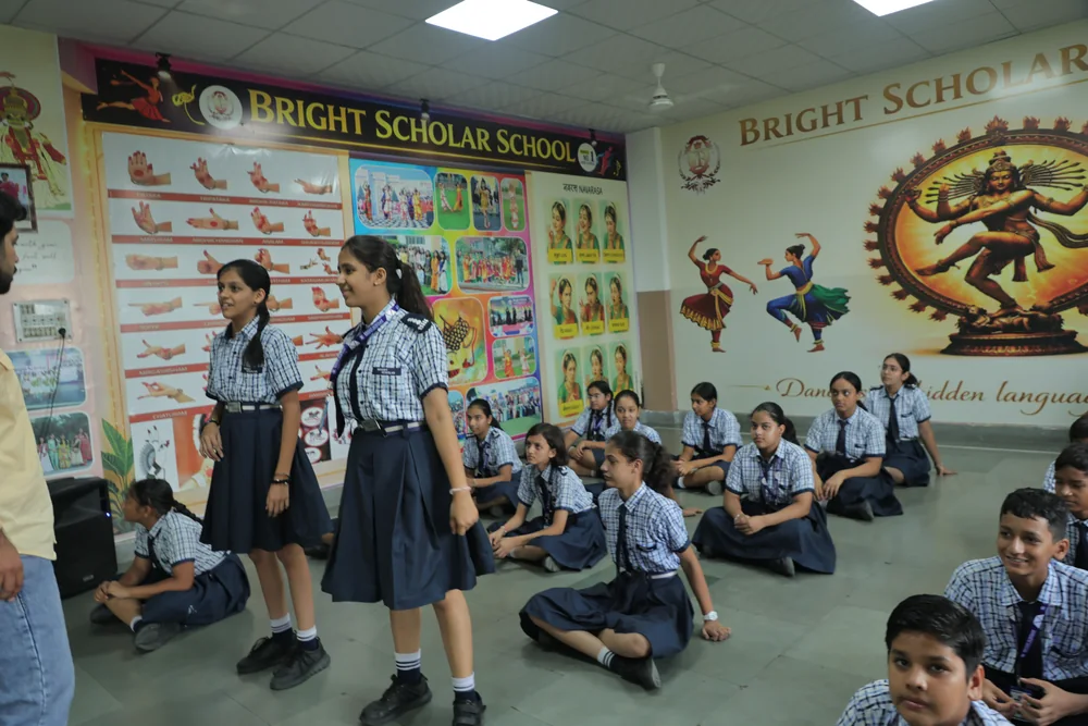 Dancers practising in the dance room