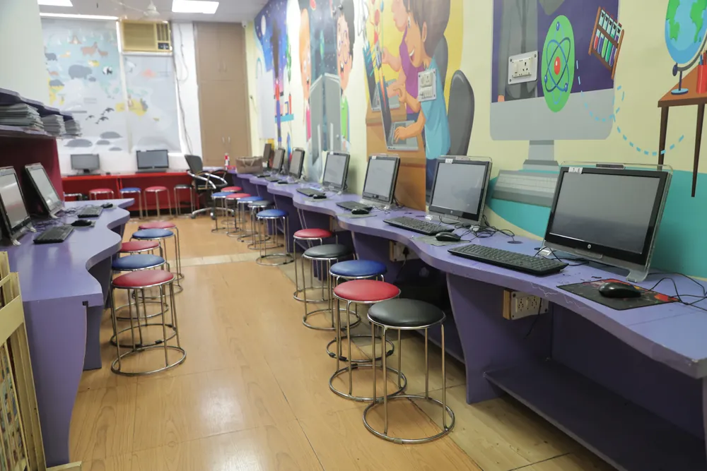 The junior computer room, built to a child’s height
