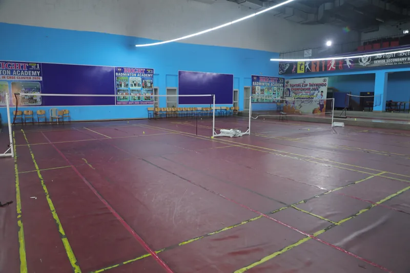 The indoor badminton court